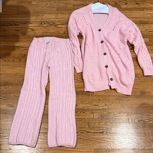 Something Navy Knit Cardigan and Pant Set